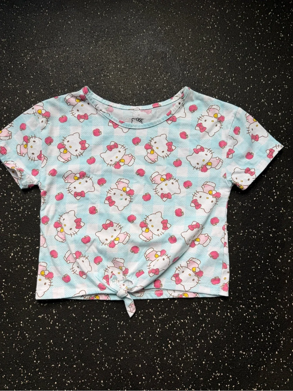 Girls Size 6 Hello Kitty Top & Denim Wide Leg Pants Outfit Set